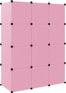vidaXL vidaXL Regał kostkowy dla dzieci z 12 przegrodami, różowy, PP 5