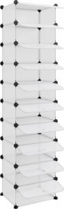 vidaXL vidaXL Stojak na buty, przezroczysty, 44x32x174 cm, PP 6