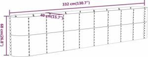 vidaXL vidaXL Donica ogrodowa, malowana proszkowo stal, 332x40x68 cm, szara 4