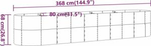 vidaXL vidaXL Donica ogrodowa, malowana proszkowo stal, 368x80x68cm, antracyt 6