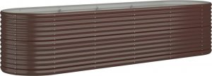 vidaXL Donica ogrodowa z malowanej proszkowo stali, 296x80x68 cm, brąz 2