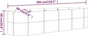 vidaXL vidaXL Donica ogrodowa, malowana proszkowo stal 296x80x68 cm, antracyt 6