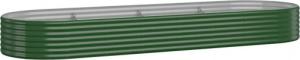 vidaXL Donica ogrodowa, malowana proszkowo stal, 322x100x36 cm zielona 2