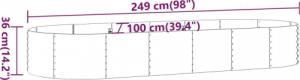 vidaXL vidaXL Donica ogrodowa, malowana proszkowo stal, 249x100x36 cm zielona 6