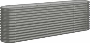 vidaXL vidaXL Donica ogrodowa, malowana proszkowo stal, 224x40x68 cm, szara 2
