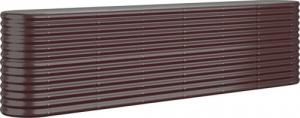 vidaXL vidaXL Donica ogrodowa, malowana proszkowo stal, 260x40x68 cm, brąz 2