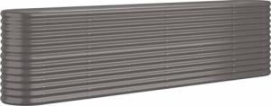 vidaXL vidaXL Donica ogrodowa, malowana proszkowo stal, 260x40x68 cm, szara 2