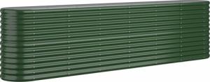 vidaXL vidaXL Donica ogrodowa, malowana proszkowo stal, 260x40x68 cm, zielona 2