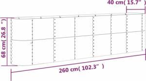 vidaXL vidaXL Donica ogrodowa, malowana proszkowo stal, 260x40x68 cm, zielona 6