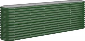 vidaXL vidaXL Donica ogrodowa, malowana proszkowo stal, 224x40x68 cm, zielona 2