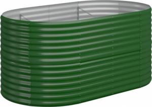 vidaXL vidaXL Donica ogrodowa, malowana proszkowo stal, 152x80x68 cm, zielona 2