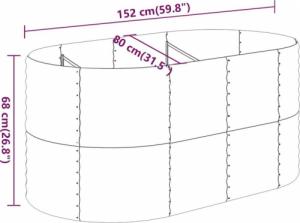 vidaXL vidaXL Donica ogrodowa, malowana proszkowo stal, 152x80x68 cm, zielona 6