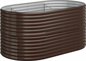 vidaXL vidaXL Donica ogrodowa z malowanej proszkowo stali, 152x80x68 cm, brąz 2
