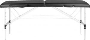 Activeshop STÓŁ SKŁADANY DO MASAŻU ALUMINIOWY KOMFORT ACTIV FIZJO 2 SEGMENTY CZARNY 4