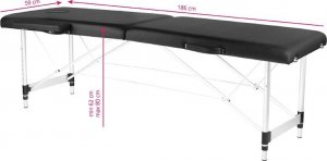 Activeshop STÓŁ SKŁADANY DO MASAŻU ALUMINIOWY KOMFORT ACTIV FIZJO 2 SEGMENTY CZARNY 7