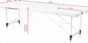Activeshop STÓŁ SKŁADANY DO MASAŻU ALUMINIOWY KOMFORT ACTIV FIZJO 3 SEGMENTOWY WHITE 8