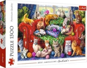 Trefl Puzzle 1500 Kociaki na sofie TREFL 1