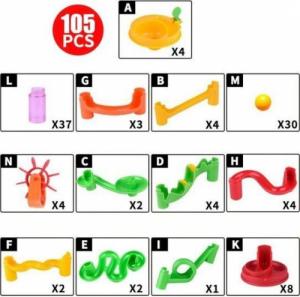 Tima Duży tor kulkowy 105 elementów kulodrom kulki 5