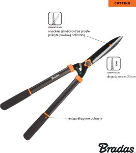 Bradas Nożyce do żywopłotu ostrze proste KT-V1110 V-SERIES-D BRADAS 2