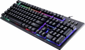KLAWIATURA CZARNA US PODŚW. + MYSZ + PODKŁADKA RGB 2