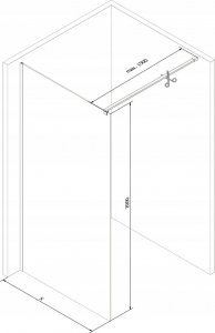 Mexen Mexen Kioto ścianka prysznicowa 130 x 200 cm, transparent/czarny wzór 8 mm, czarny - 800-130-101-70-70 6