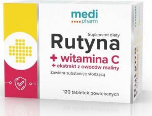 WELLMEDICA Medi Pharm  Rutyna z witaminą C i maliną  120 Tabl. 1