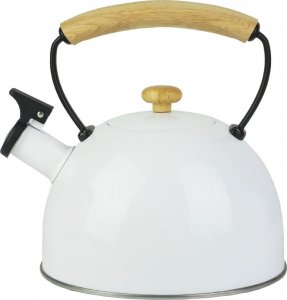 Karl Hausmann Czajnik na gaz i indukcję 2,5 L BIAŁY ze stali nierdzewnej z gwizdkiem 2