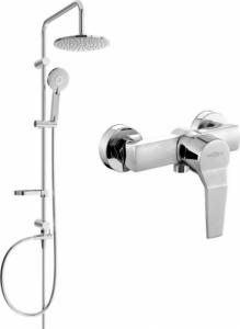 Zestaw prysznicowy Mexen Mexen Carl zestaw prysznicowy natynkowy z deszczownicą i baterią prysznicową Caro, chrom - 746640240-00 1