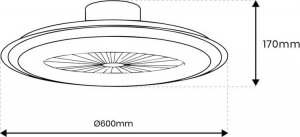 Wentylator Eko-Light Plafoniera LED Zonda Black 48W z wentylatorem (ML8339) 9
