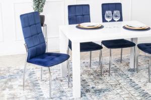 Halmar Krzesło Tapicerowane do Jadalni K416 Granatowe Welurowe 3
