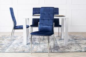 Halmar Krzesło Tapicerowane do Jadalni K416 Granatowe Welurowe 5