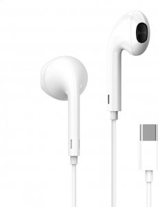 Słuchawki Fiesta FIESTA EARPHONES WITH MIC USB-C SŁUCHAWKI PRZEWODOWE DOUSZNE Z MIKROFONEM I USB-C WHITE [45647] 2