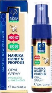 Miody Manuka Miody Manuka  Spray doustny z miodem manuka MGO 400+  20 ml 1