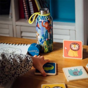 Quokka Quokka Solid Kids with strap - Butelka termiczna ze stali nierdzewnej 330 ml z paskiem (Jungle) 2
