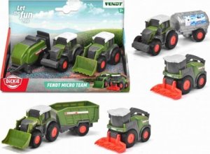 Dickie DICKIE Farm Zestaw 3 Pojazdów 9cm Traktory Przyczepka Fendt 1