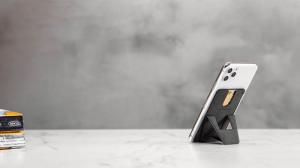 DesignNest Uchwyt do smartfona FoldStand Phone +cardholder - DARK GREY 2