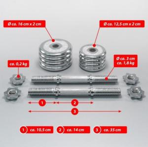 Maxxiva ‎‎Hantle D83768 chromowane 2 x 10 kg 6