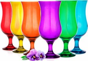 Glasmark Szklanki na nóżce Glasmark kieliszki koktajlowe kolorowe 420 ml zestaw 6 sztuk 1