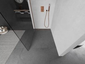 Mexen Mexen Kioto ścianka prysznicowa 60 x 200 cm, transparent 8 mm, różowe złoto - 800-060-101-60-00 10