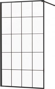 Mexen Mexen Kioto ścianka prysznicowa 70 x 200 cm, transparent/czarny wzór 8 mm, czarny - 800-070-101-70-77 2