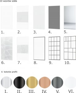 Mexen Mexen Kioto ścianka prysznicowa 70 x 200 cm, transparent/czarny wzór 8 mm, czarny - 800-070-101-70-77 3