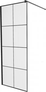 Mexen Mexen Kioto ścianka prysznicowa 70 x 200 cm, transparent/czarny wzór 8 mm, czarny - 800-070-101-70-77 7