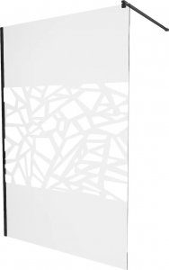Mexen Mexen Kioto ścianka prysznicowa 70 x 200 cm, transparent/biały wzór 8 mm, czarny - 800-070-101-70-85 1