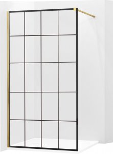 Mexen Mexen Kioto ścianka prysznicowa 80 x 200 cm, transparent/czarny wzór 8 mm, różowe złoto - 800-080-101-60-77 1