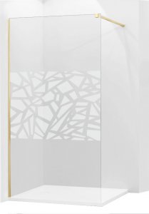 Mexen Mexen Kioto ścianka prysznicowa 80 x 200 cm, transparent/biały wzór 8 mm, złoty - 800-080-101-50-85 1