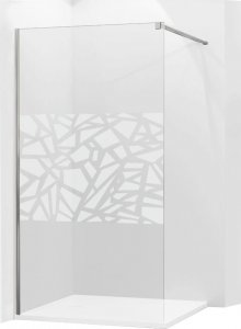 Mexen Mexen Kioto ścianka prysznicowa 130 x 200 cm, transparent/biały wzór 8 mm, chrom - 800-130-101-01-85 1