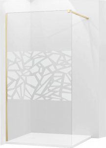 Mexen Mexen Kioto ścianka prysznicowa 130 x 200 cm, transparent/biały wzór 8 mm, złoty - 800-130-101-50-85 1