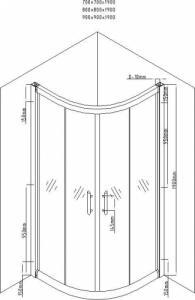Mexen Mexen Rio kabina prysznicowa półokrągła 70 x 70 cm, transparent, czarny + brodzik Rio, biały - 863-070-070-70-00-4710 5