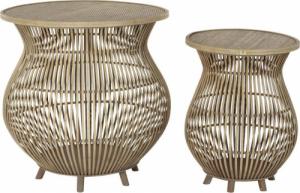 DKD Home Decor Stolik DKD Home Decor Rattan (2 pcs) (61 x 61 x 62 cm) (41 x 41 x 53 cm) 1