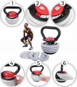 Kettlebell Fit4Med Kettlebell Kula Żeliwny Hantle Regulowane 3,5-18,1 3